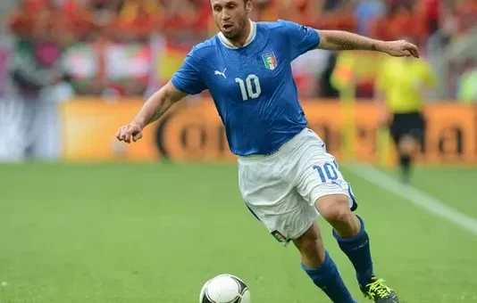 Antonio Cassano con la maglia dell'Italia