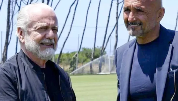 Il presidente del Napoli Aurelio De Laurentiis con l'allenatore del terzo scudetto Luciano Spalletti