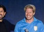 Kevin De Bruyne con Alessandro Siani alla festa per il Centenario del Napoli